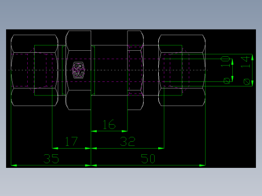 PARKER管接头EO Bulkhead union SV14S71(16)_front