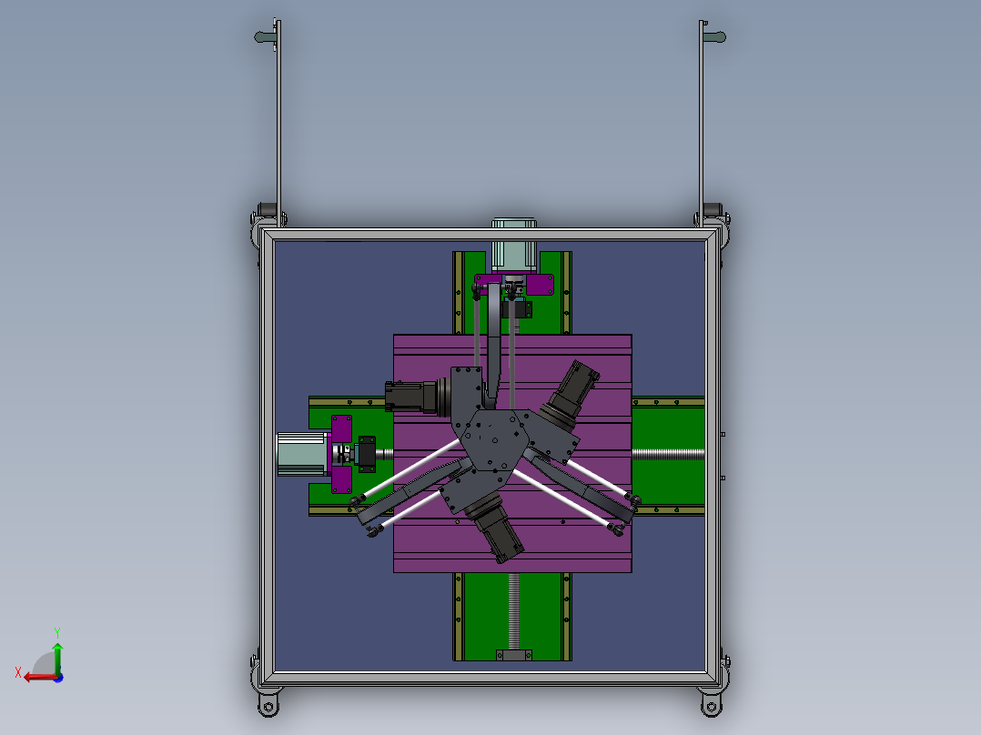 多轴数控机床结构设计后视图