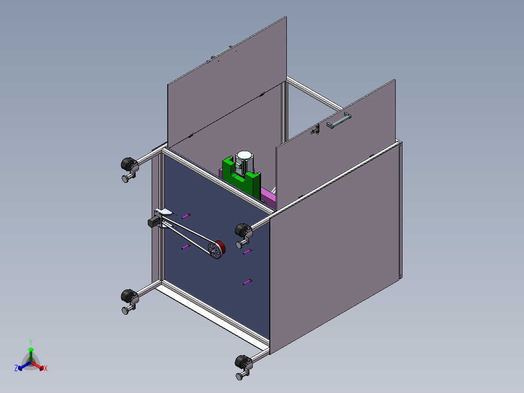 多轴数控机床结构设计正等轴测图