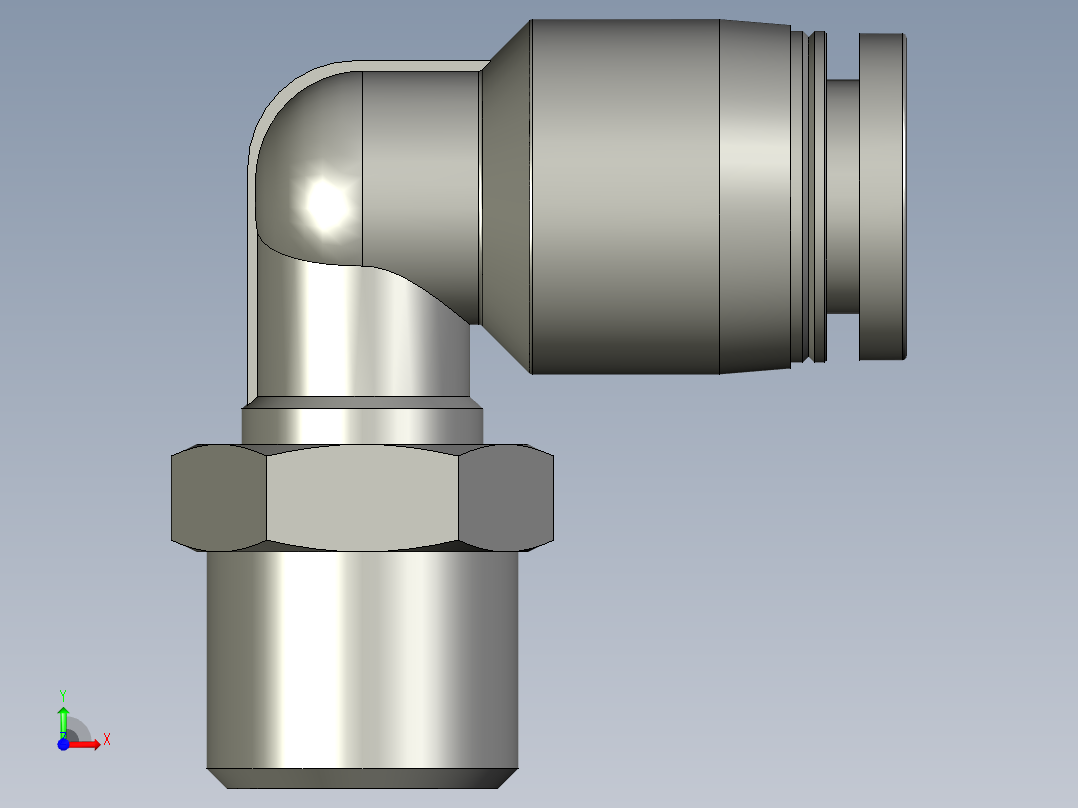 气管弯接头PL802(4分之1)前视图