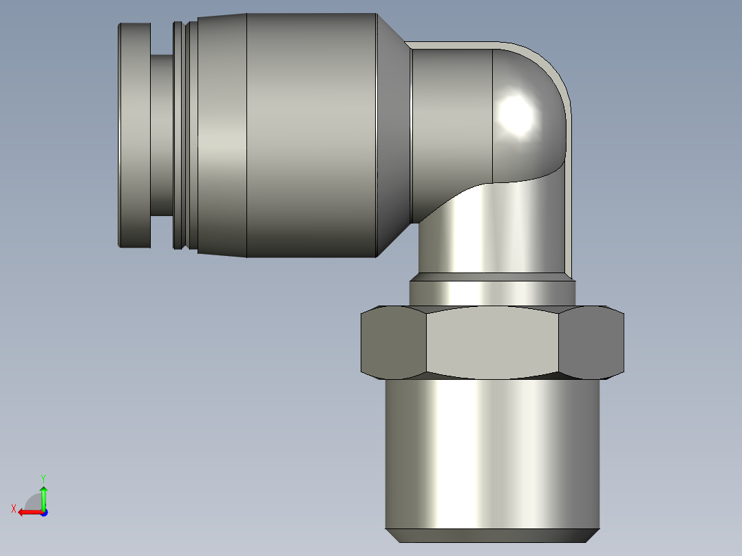 气管弯接头PL802(4分之1)后视图