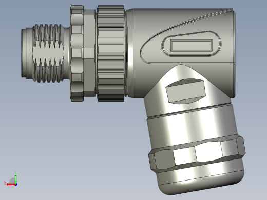 S030-01-00-M12公端弯现场可接线接头金属螺母塑料外壳后视缩略图