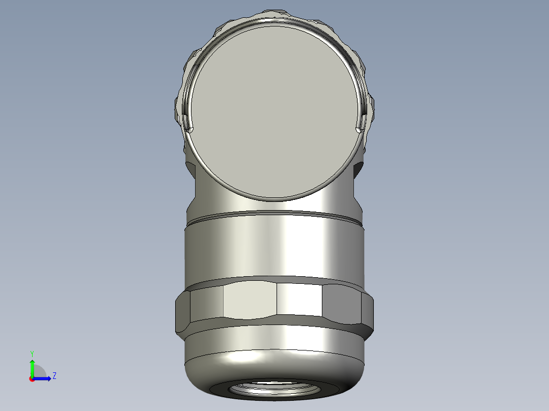 S030-01-00-M12公端弯现场可接线接头金属螺母塑料外壳左视图
