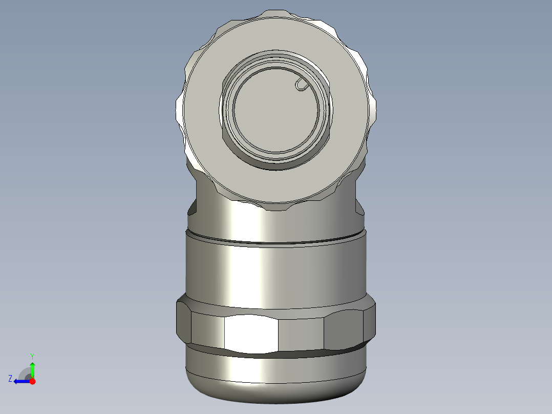 S030-01-00-M12公端弯现场可接线接头金属螺母塑料外壳右视图