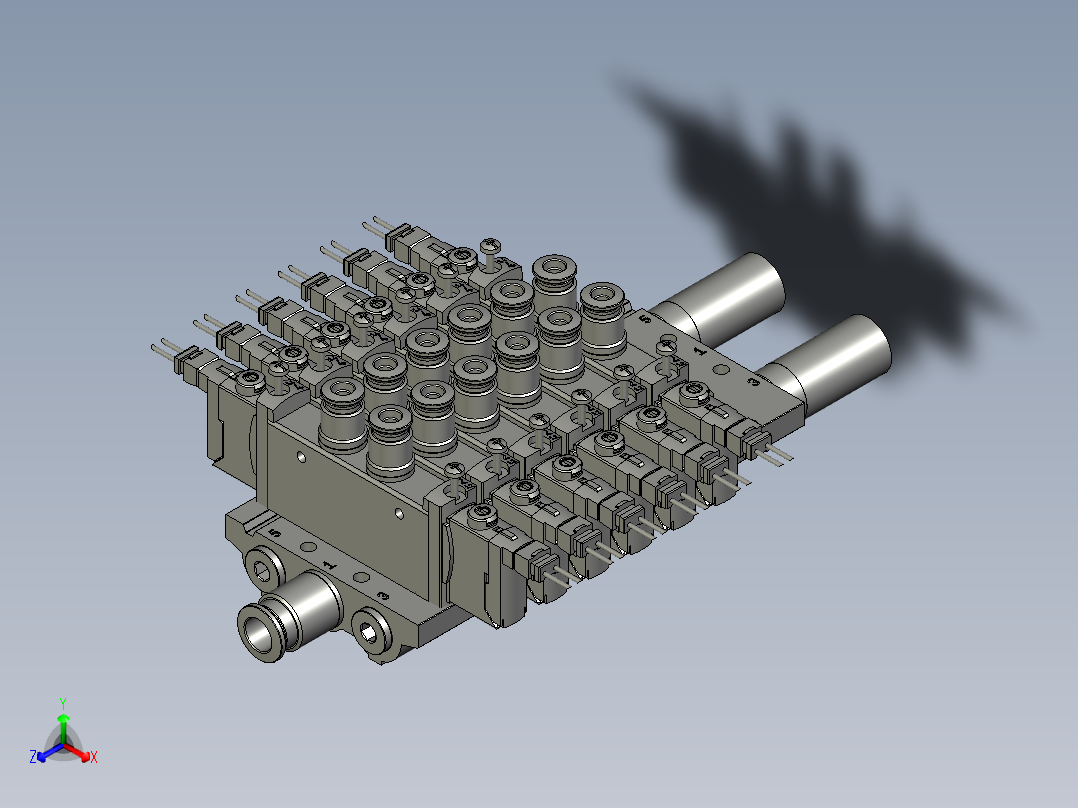 OP20-流线电磁阀组件6位FESTO主视图