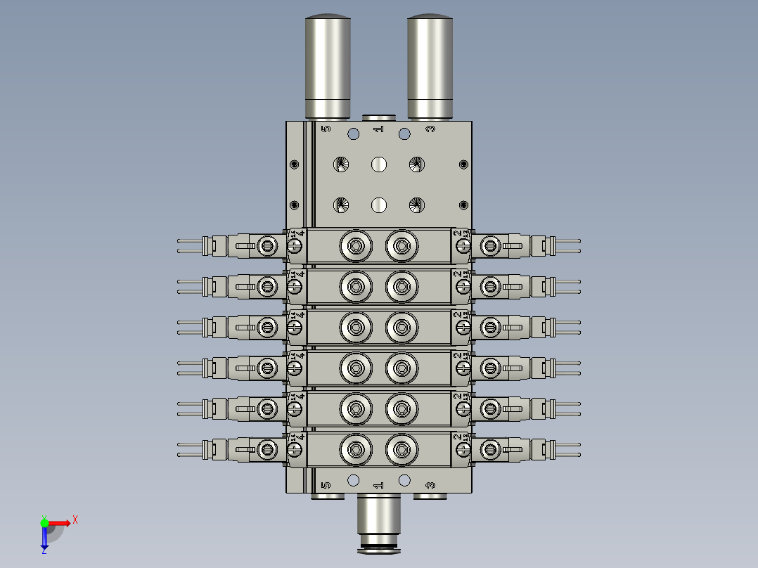 OP20-流线电磁阀组件6位FESTO俯视图