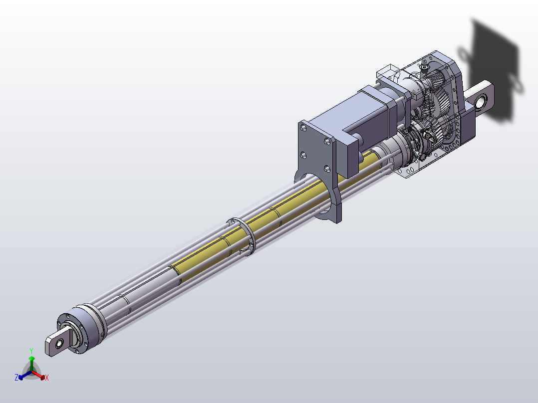 A4 电动推杆详细结构正等轴测图