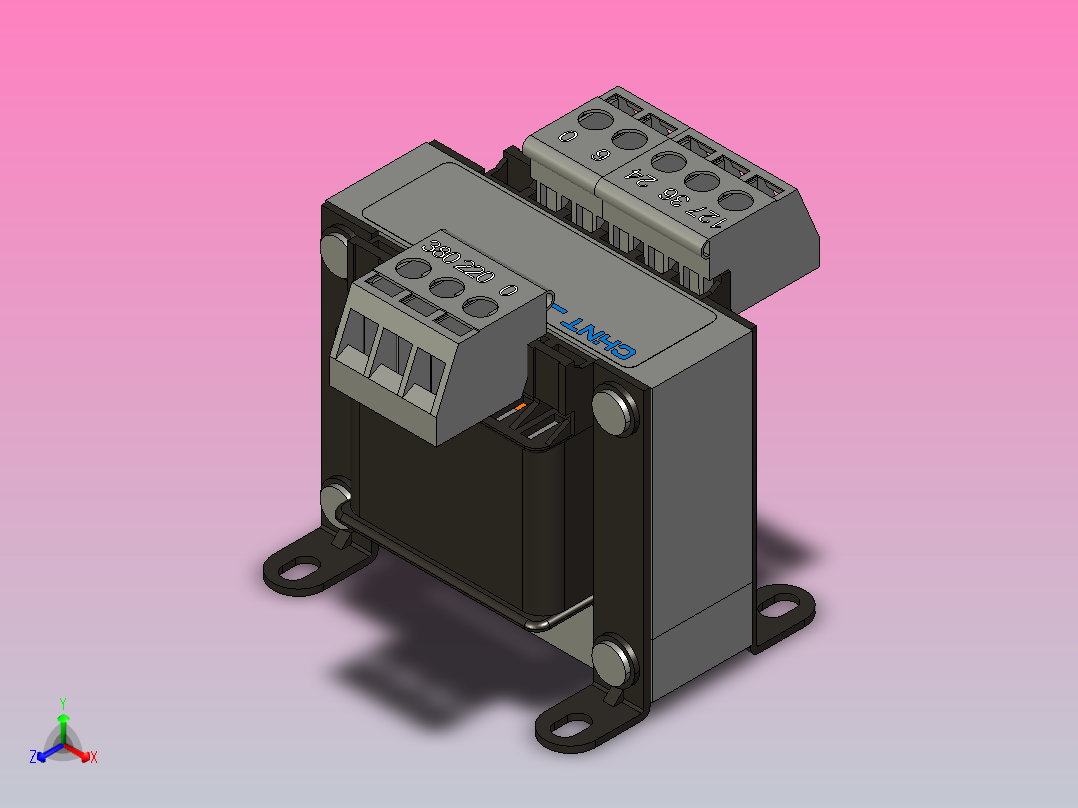 NDK-25控制变压器三维模型202403正等轴测图