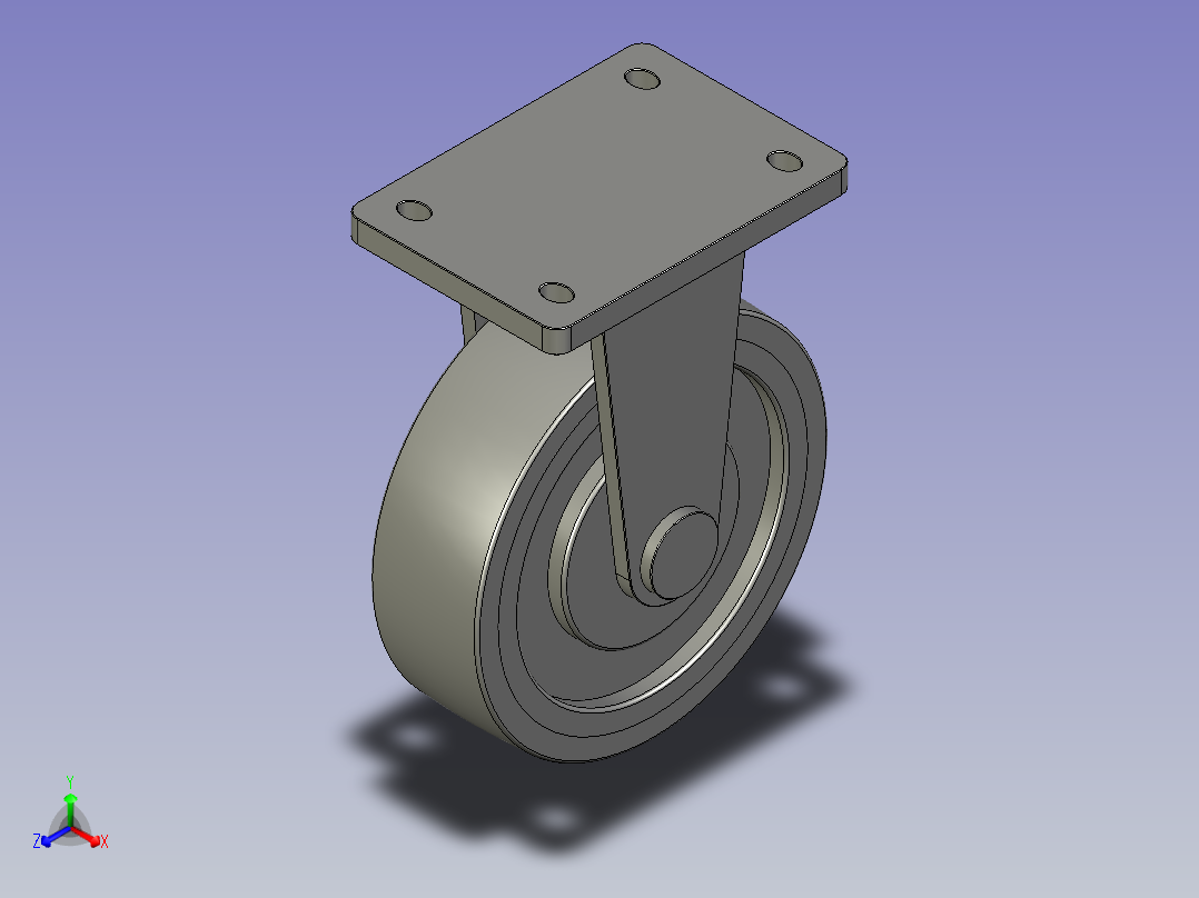 七系列重型固定轮S7-1058-938正等轴测图