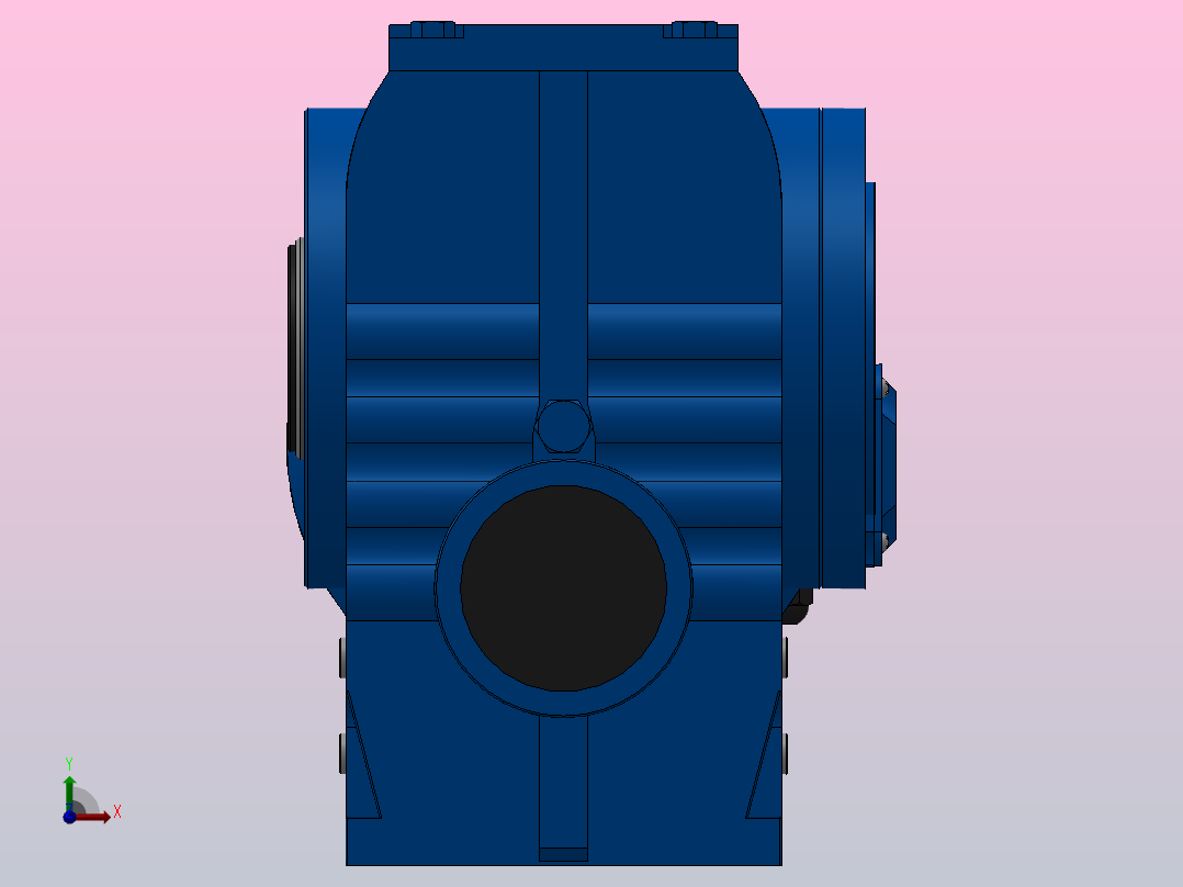 SAZ97R57组合式斜齿-蜗轮蜗杆减速机SAZ97R57-YV3-4P-287-M1-0°-B前视图