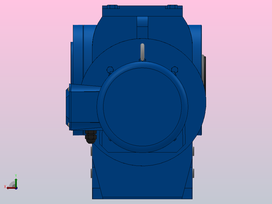 SAZ97R57组合式斜齿-蜗轮蜗杆减速机SAZ97R57-YV3-4P-287-M1-0°-B后视图