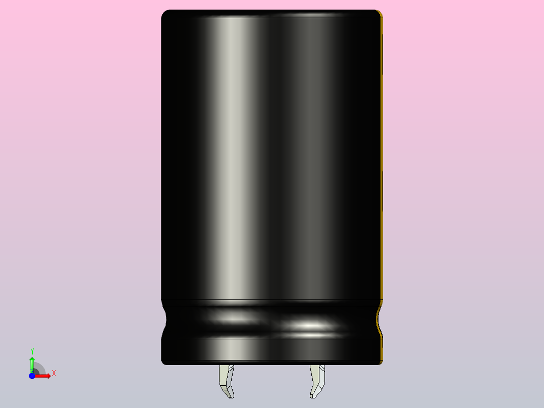 25 x 40黑黄底片电解电容器前视图