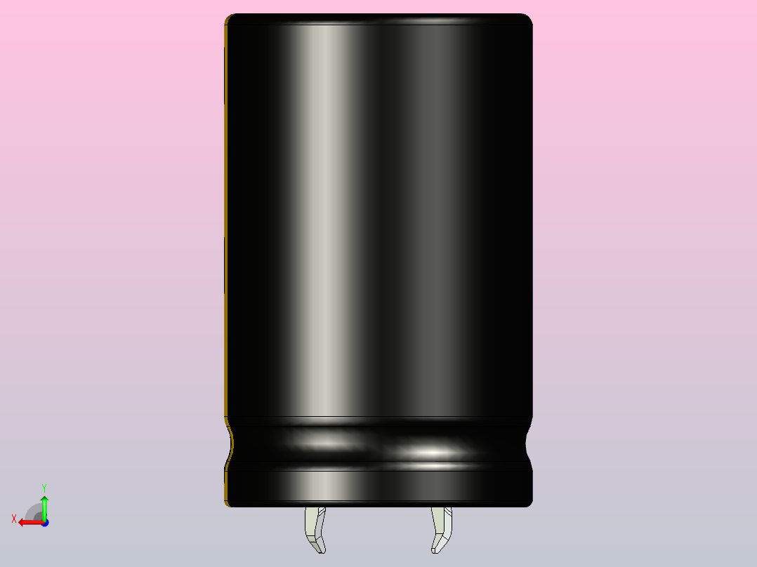 25 x 40黑黄底片电解电容器后视图