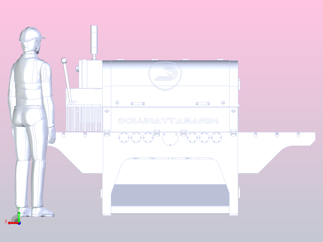 多刀片纵切机后视图