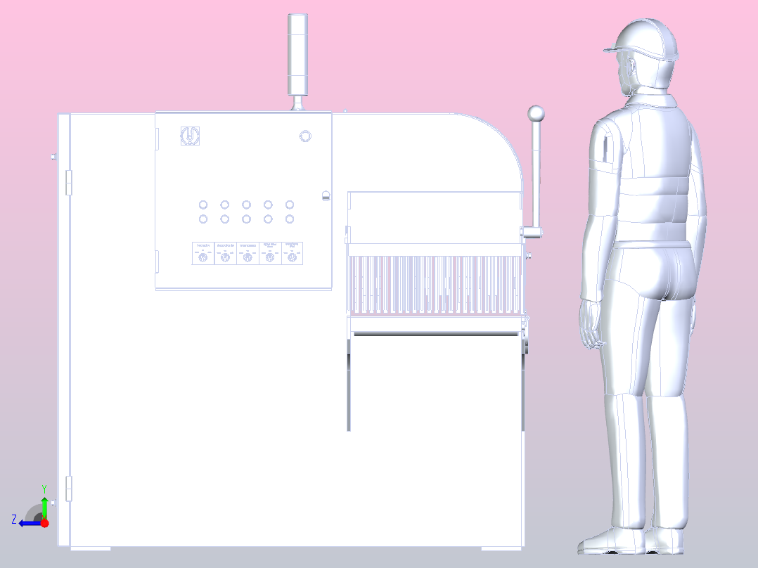 多刀片纵切机右视图