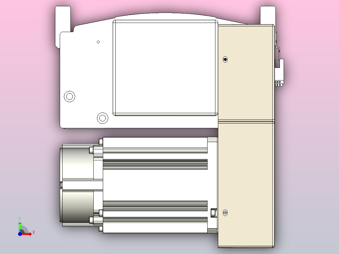 皮带直线轴半封闭可选导轨TPA-HNB-220D-176-L400-RP-C-P1K-N3前视图