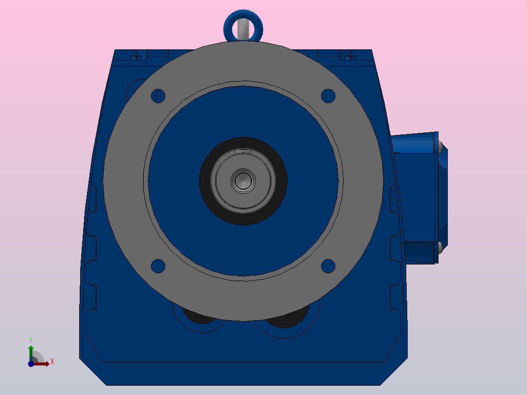 RF107法兰轴伸式安装斜齿轮减速机RF107-Y11-4P-160M-M1-0°-Φ450前视图