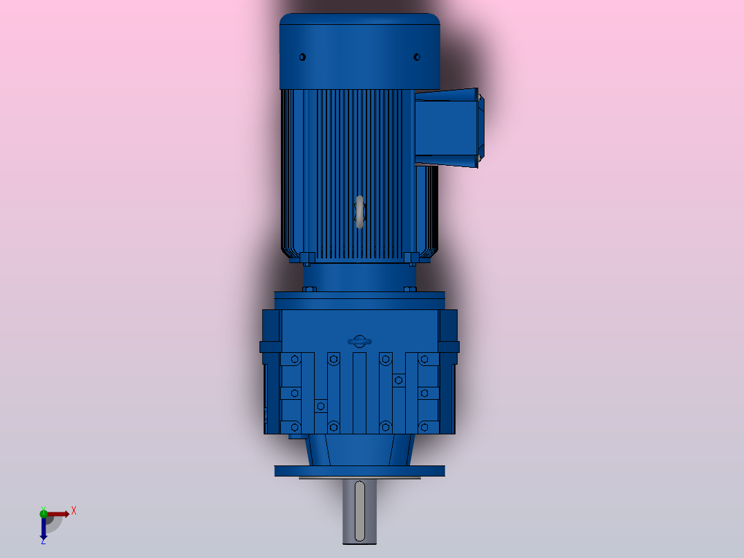 RF107法兰轴伸式安装斜齿轮减速机RF107-Y11-4P-160M-M1-0°-Φ450俯视图