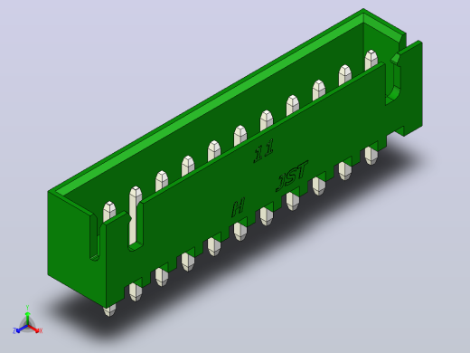 连接器绿色JST XH 11针2.54 mm