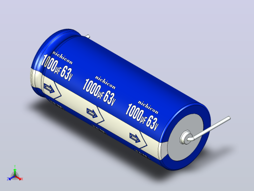 铝制轴向电解电容器。VX系列1000uf 63v。16x40mm。间距43至49毫米。电解镍镉电池