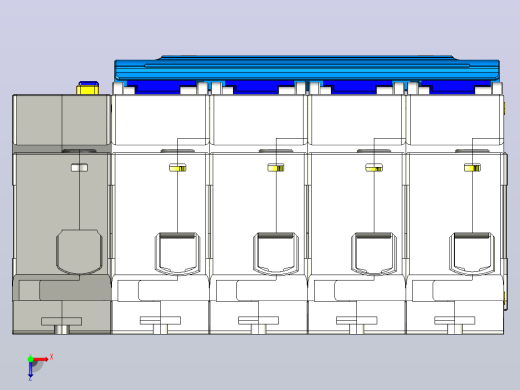 NBPLE-125 4P剩余电流动作断路器三维模型202202俯视缩略图