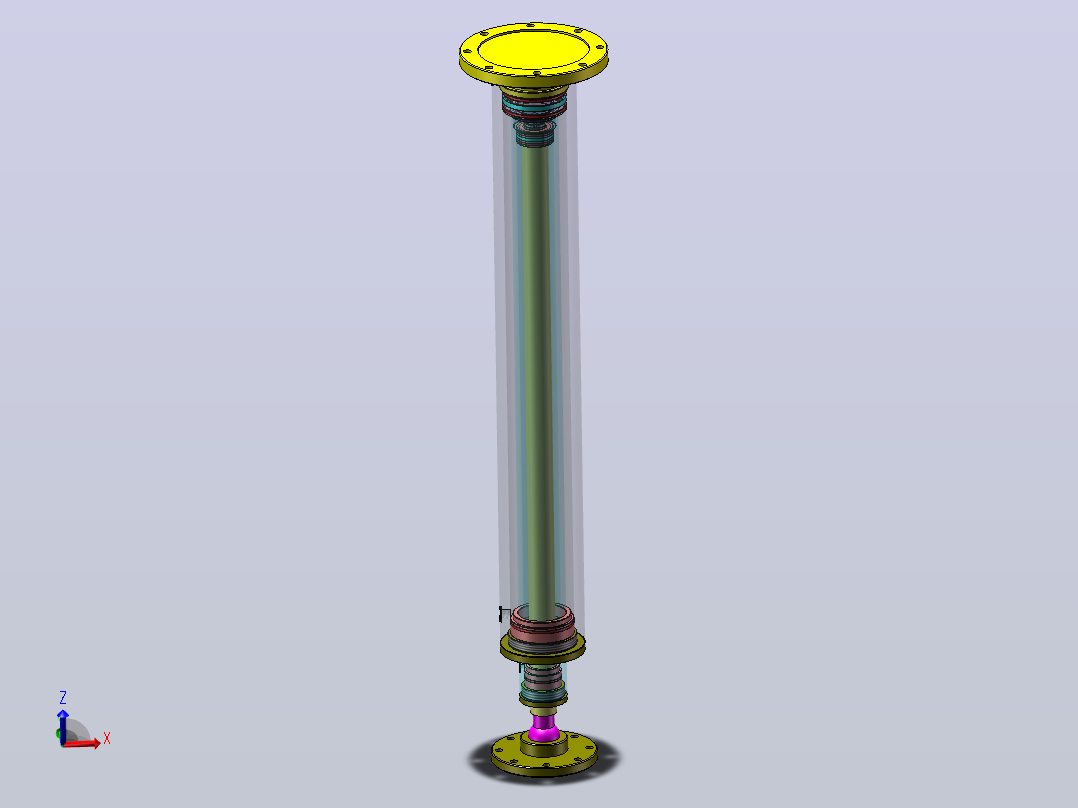 1吨液压电梯用两级液压缸设计（SW+CAD+说明书）主视图