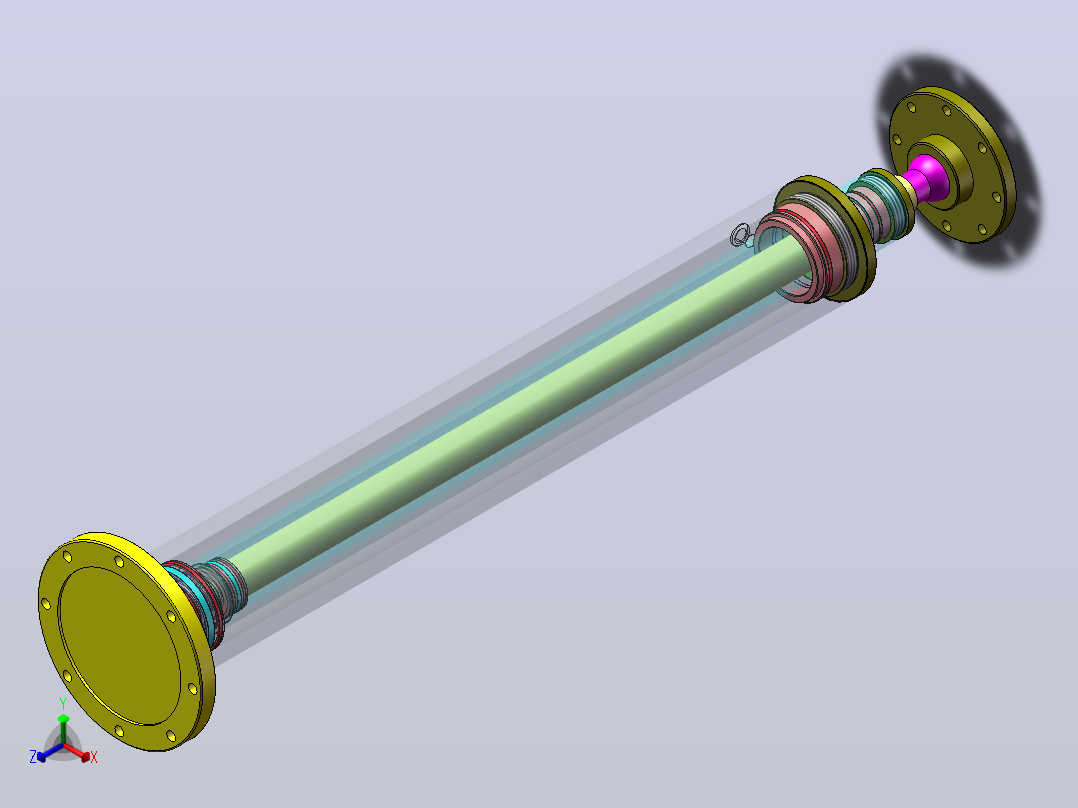 1吨液压电梯用两级液压缸设计（SW+CAD+说明书）正等轴测图