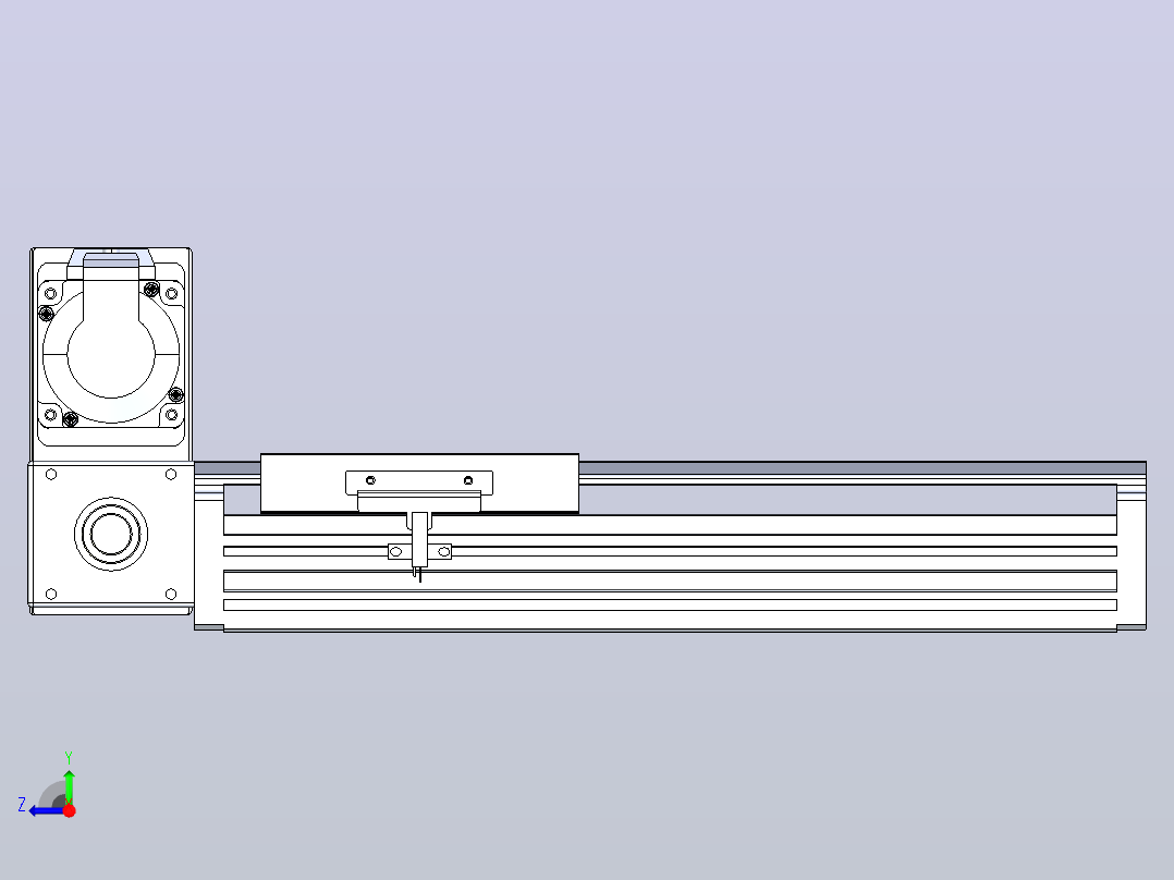 皮带直线轴半封闭可选导轨TPA-HNB-120D-110-L150-LU-Y-P40-N3右视图