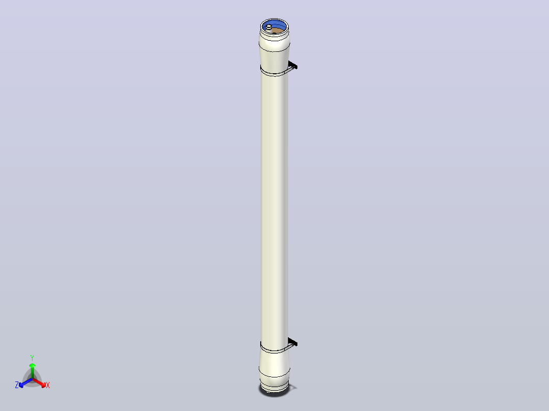 带夹具的高压容器正等轴测图