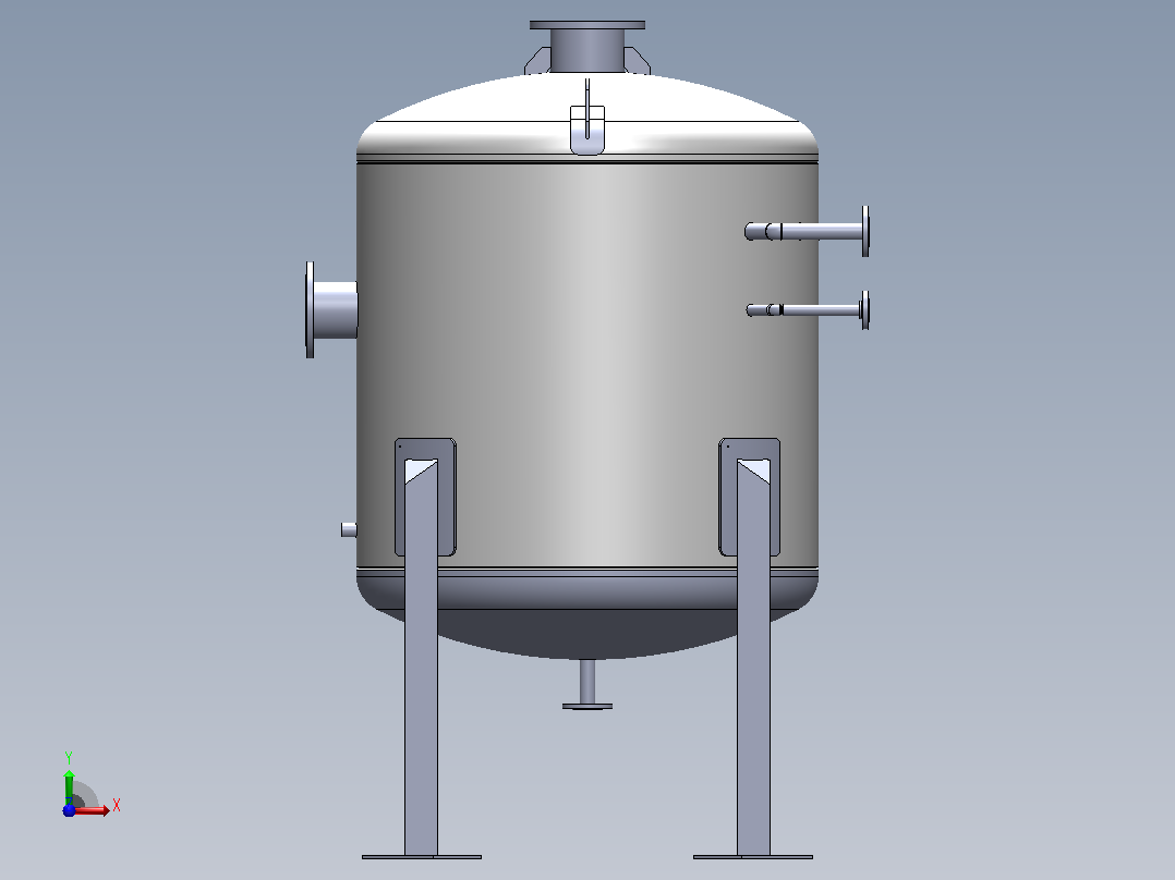 8锅炉排污容器pressure-vessel-模型格式为 igs sw前视图