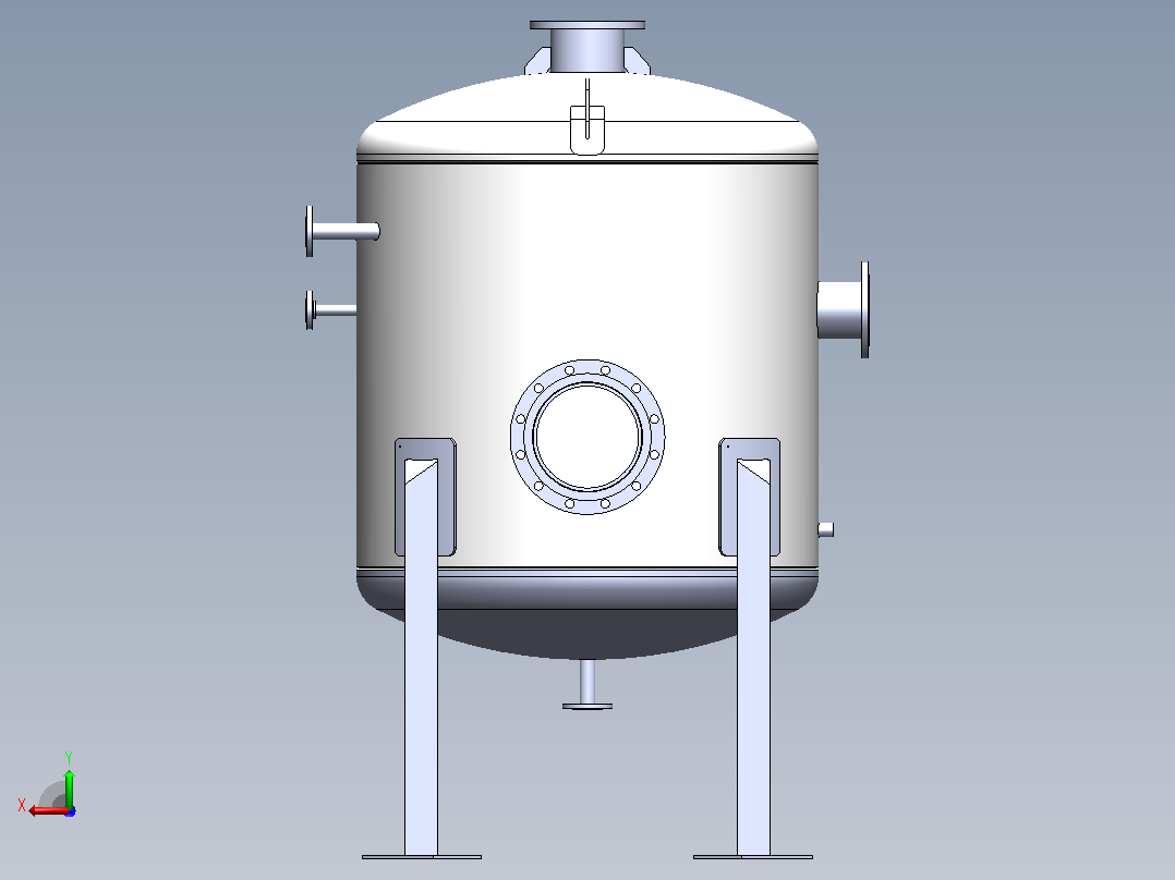 8锅炉排污容器pressure-vessel-模型格式为 igs sw后视图