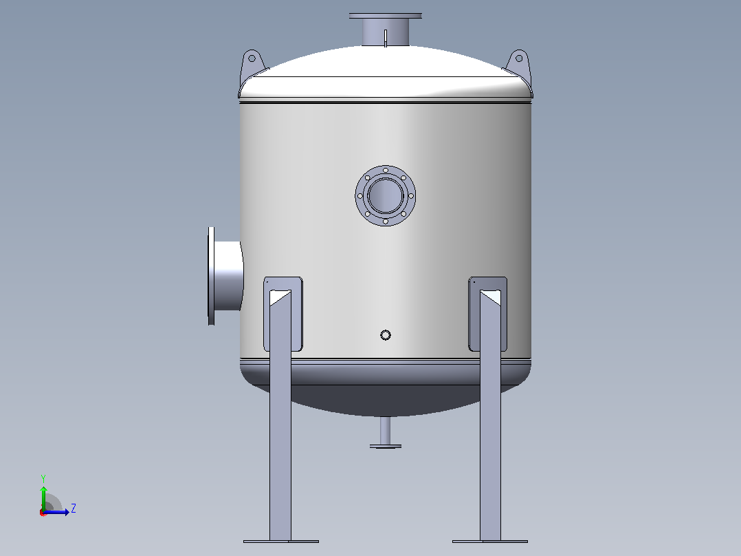 8锅炉排污容器pressure-vessel-模型格式为 igs sw左视图