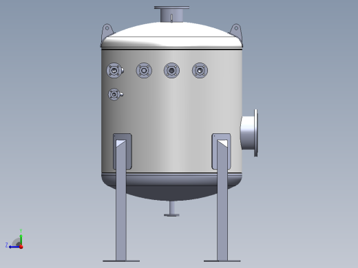 8锅炉排污容器pressure-vessel-模型格式为 igs sw右视缩略图