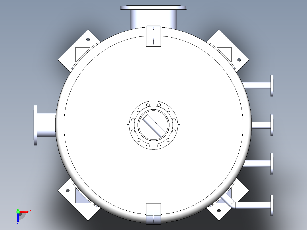 8锅炉排污容器pressure-vessel-模型格式为 igs sw俯视图