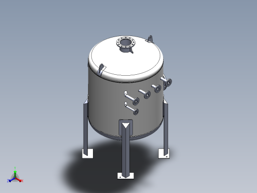 8锅炉排污容器pressure-vessel-模型格式为 igs sw正等轴测缩略图