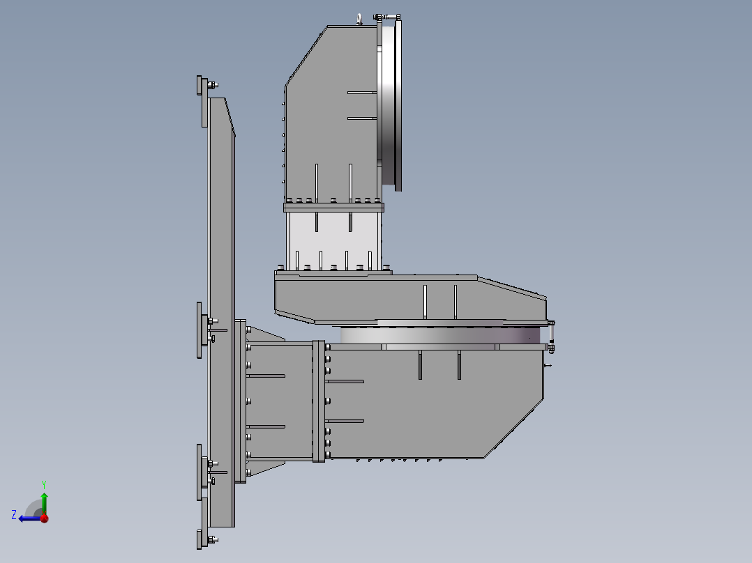 K3468-2T双轴变位机L型右视图