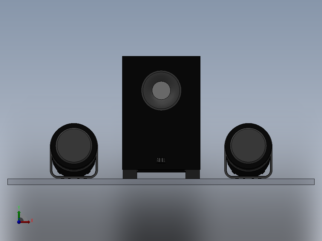 solidworks 奥特蓝星bxr1221音响前视图