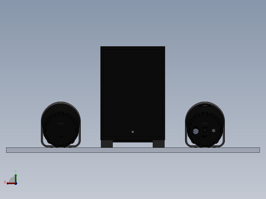 solidworks 奥特蓝星bxr1221音响后视图