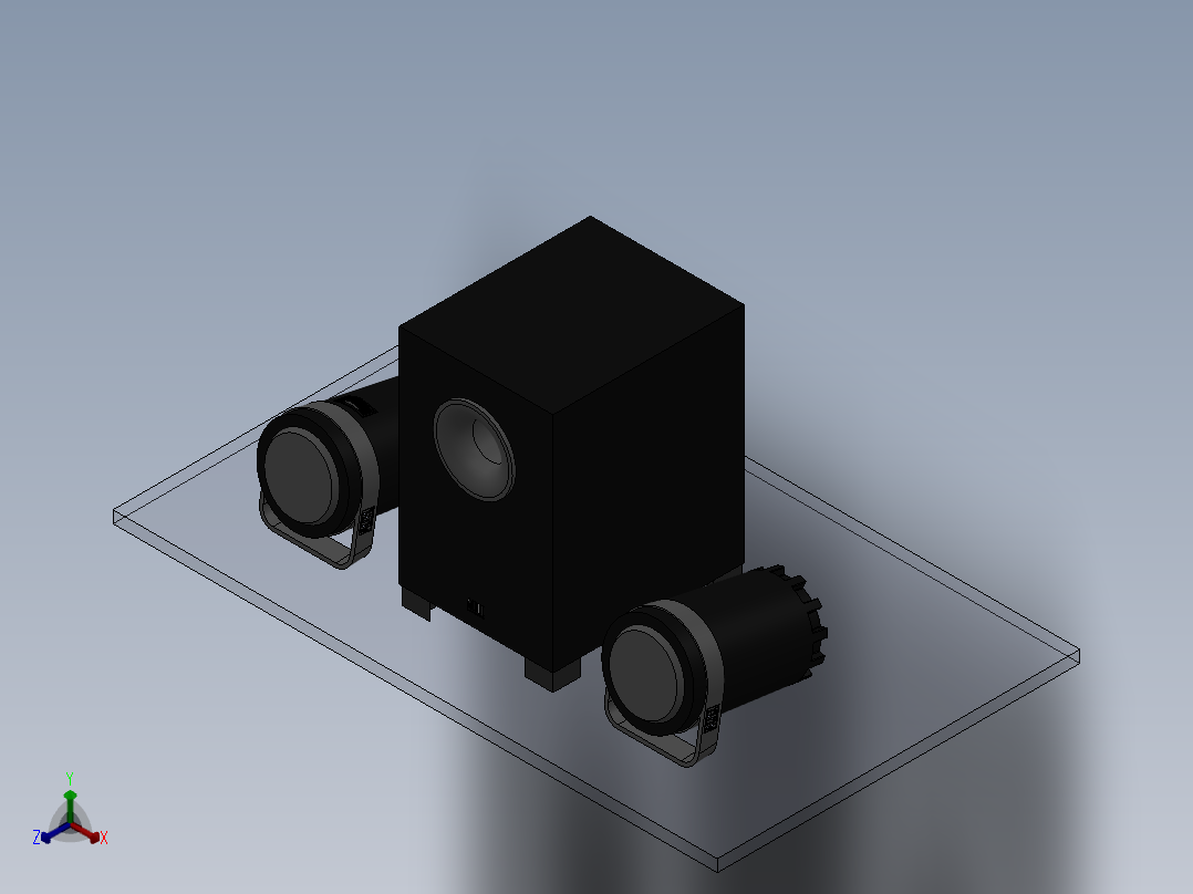 solidworks 奥特蓝星bxr1221音响正等轴测图