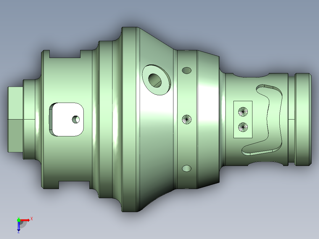 车铣复合转轴俯视图