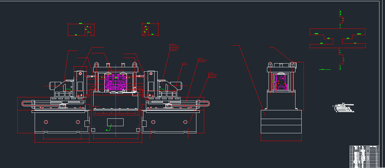飞面孔双卧多轴组合机床及CAD设计(论文+DWG图纸)