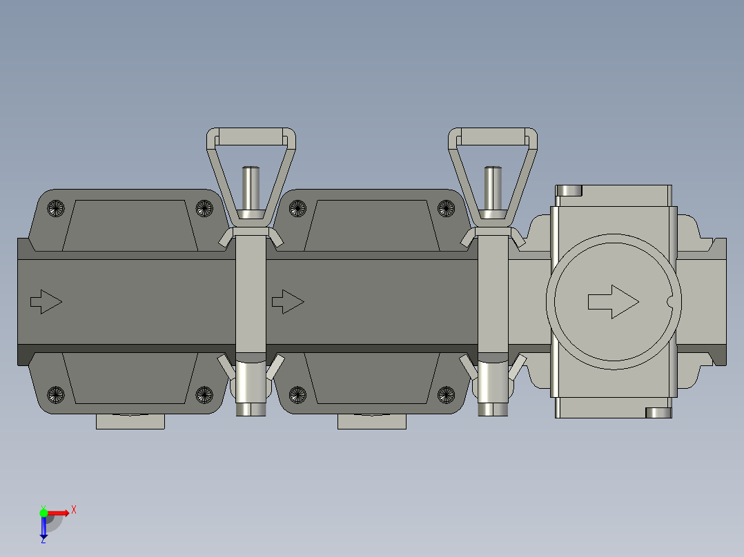 气动三联件俯视图