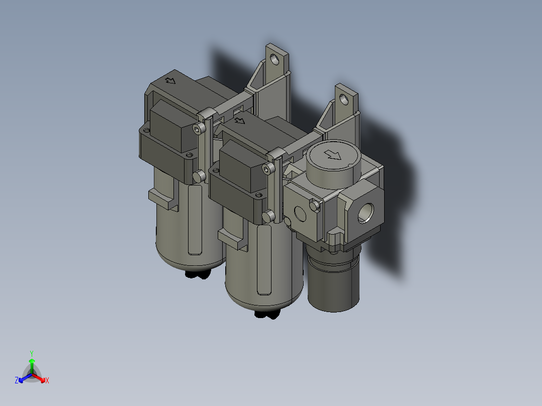 气动三联件正等轴测图