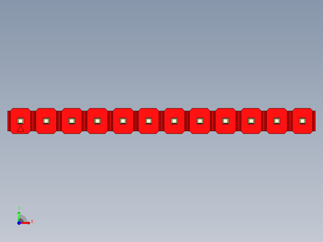 彩色公头100mil（2.54mm）系列-DS1021_red_1x12p_100mil_Type43_rev1.0前视图