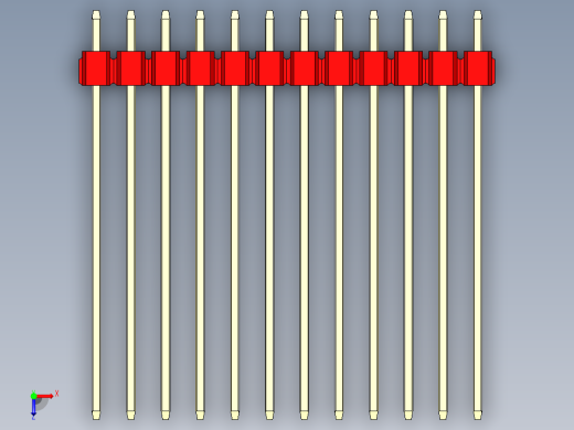 彩色公头100mil（2.54mm）系列-DS1021_red_1x12p_100mil_Type43_rev1.0俯视缩略图