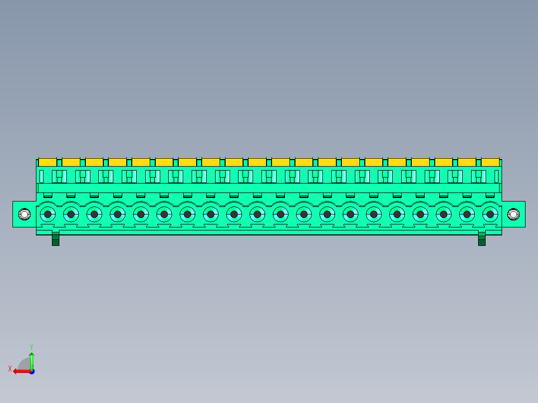 DEGSON 2EDG（M） 系列 5.0mm 螺丝锁紧可插拔接线端子组-2EDGKDBM-5.0-20P-14-00AH后视图