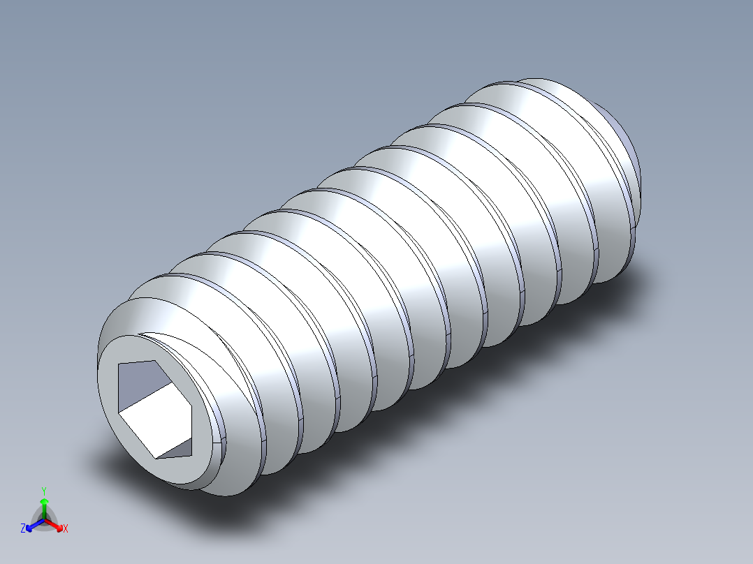 UNC 平头紧定螺钉-UNC SET SCREW 6-32 x0.375.STEP主视图