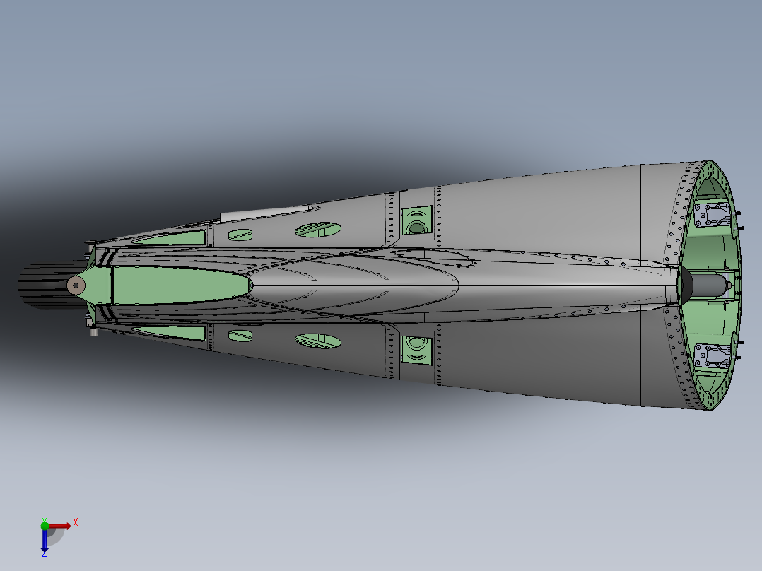 宽弦舵组件俯视图
