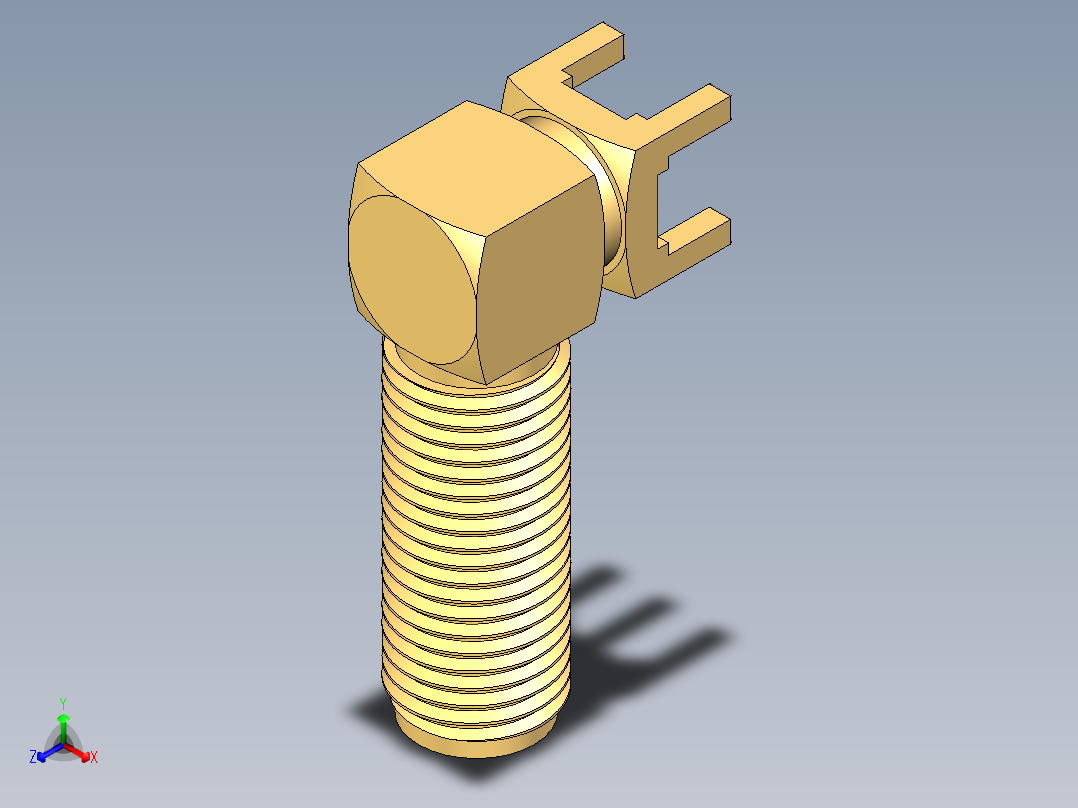SMA接口20正等轴测图