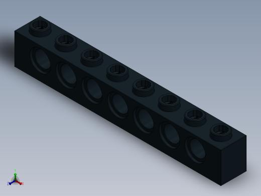 乐高机械组积木（横梁）-370226 Black Technic Brick 1 x 8 with Holes